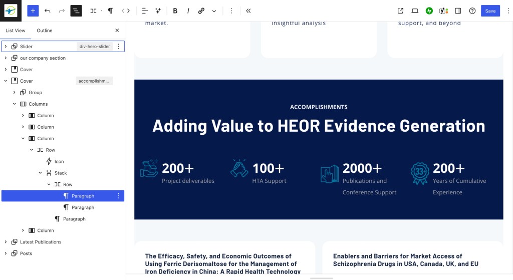 After Migration to WordPress Block Editor editing interface